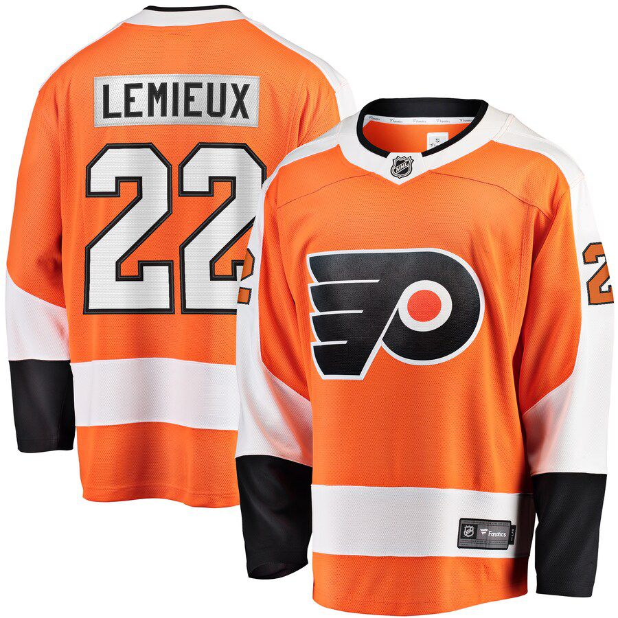 Men Philadelphia Flyers #22 Brendan Lemieux Fanatics Branded Orange Home Breakaway NHL Jersey->philadelphia flyers->NHL Jersey